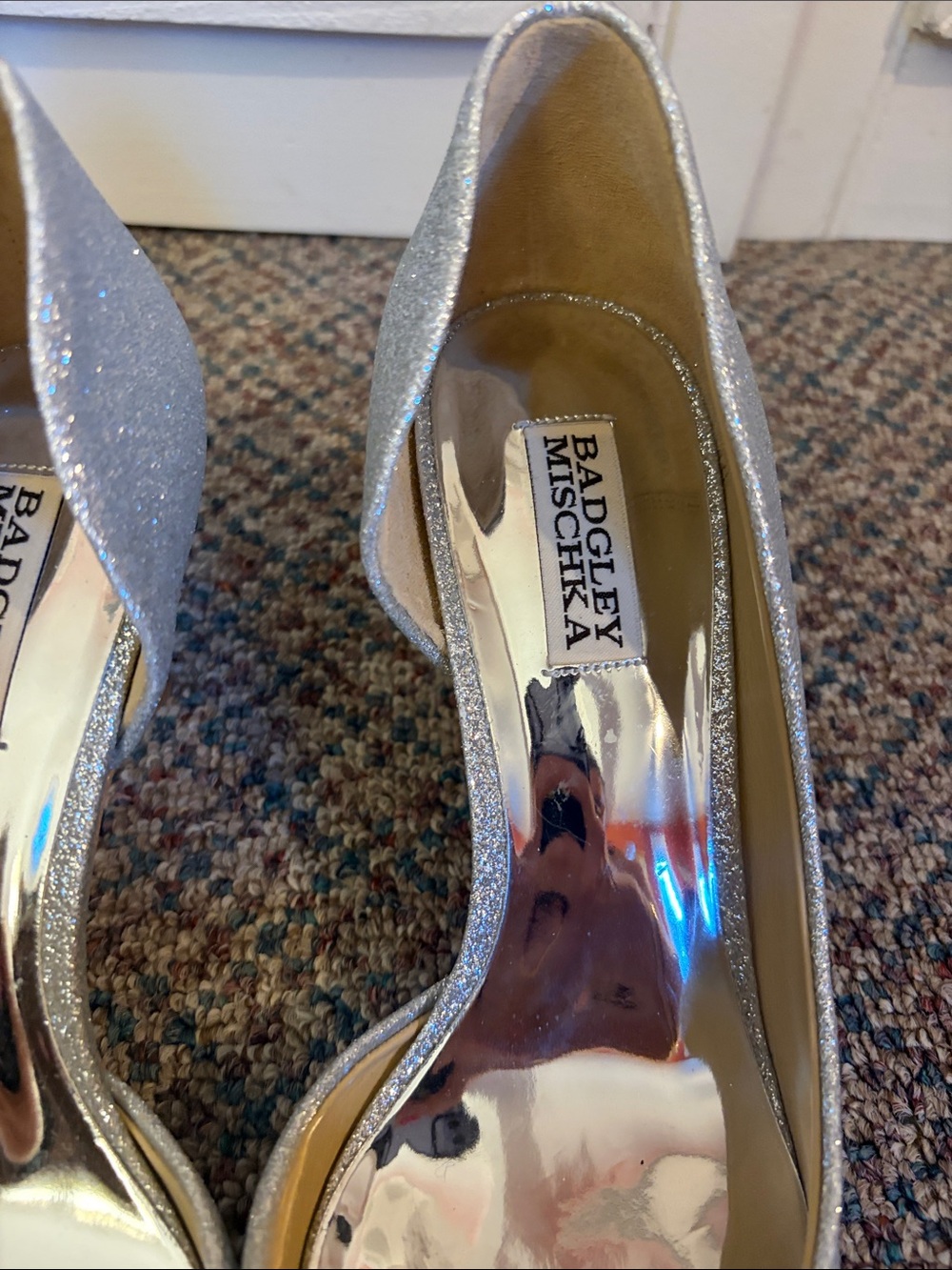Badgley Mischka Fabia Embellished Pump Women's Silver Textile Size US 8.5 - Picture 7 of 10